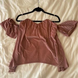 Light pink off the shoulder top
